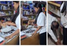 നിരന്തരം അപമര്യാദയായി പെരുമാറിയ കടയുടമയെ ചെരിപ്പൂരി അടിച്ച് വനിതാ ജീവനക്കാരി; പ്രശ്നം അവസാനിപ്പിച്ചത് കടയുടമ കാലു പിടിച്ചതോടെ: ഇൻറർനെറ്റിൽ വൈറലാകുന്ന വീഡിയോ ദൃശ്യങ്ങൾ കാണാം