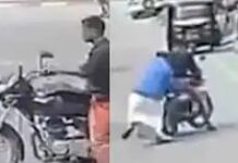 മോഷ്ടിച്ച ബൈക്കുമായി കറങ്ങി നടന്നപ്പോൾ ചെന്നു പെട്ടത് മോഷണത്തെക്കുറിച്ച് പരാതി നൽകി മടങ്ങുന്ന ഉടമയുടെ മുന്നിൽ; ഓടിച്ചിട്ട് പിടിച്ചശേഷം മോഷ്ടാവിന്റെ കരണം തീർത്ത് പൊട്ടിച്ച് വാഹന ഉടമ; പാലക്കാട് നടന്ന നാടകീയ സംഭവത്തിന്റെ ദൃശ്യങ്ങൾ വാർത്തയോടൊപ്പം
