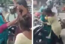 തിരക്കേറിയ റോഡിൽ ഭർത്താവിനെയും, കാമുകിയെയും കയ്യോടെ പിടികൂടി ഭാര്യ; പിന്നാലെ നടുറോഡിൽ നടന്നത് പെണ്ണുങ്ങളുടെ കൂട്ടയടി: ട്വിറ്ററിൽ വൈറലാകുന്ന വീഡിയോ ദൃശ്യങ്ങൾ കാണാം