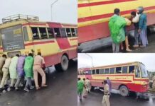 ഡീസല് തീര്ന്നു പോയി; ദേശീയ പാതയില് രണ്ട് മണിക്കൂറോളം ഗതാഗത തടസ്സമുണ്ടാക്കി കെഎസ്ആര്ടിസി ബസ്: വീഡിയോ