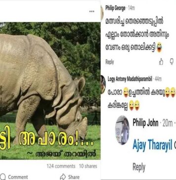 രാഹുലിനെതിരെ കാണ്ടാമൃഗത്തിന്റെ ചിത്രം പങ്കുവെച്ച് അജയ് തറയിലെ ഫേസ്ബുക്ക് പോസ്റ്റ്; മുതിർന്ന കോൺഗ്രസ് നേതാവിനെതിരെ വമ്പൻ സൈബർ ആക്രമണം: വിശദാംശങ്ങൾ വായിക്കാം