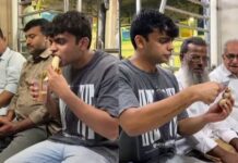 ഇഞ്ചിക്ക് സോസ്, ചായയില് പഴം; മുംബൈ ട്രെയിനിലെ ദൃശ്യങ്ങള് വൈറലാകുന്നു