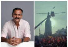 പാലാ കുരിശു പള്ളിയേക്കാൾ ഉയരത്തിൽ ബിജെപി കൊടി പാറിച്ച് ഷോൺ ജോർജ്; കലാശക്കൊട്ടിന് ക്രെയിൻ ഇറക്കി ബിജെപി സ്ഥാനാർഥി: വീഡിയോ ദൃശ്യങ്ങൾ കാണാം