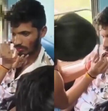 ട്രെയിനിലെ അതിക്രമത്തിന് വ്യത്യസ്ത തിരിച്ചടി; യുവാവിനെ ലിപ്സ്റ്റിക് അണിയിച്ച് യുവതി, വീഡിയോ വൈറൽ, വിശദാംശങ്ങൾ വായിക്കാം