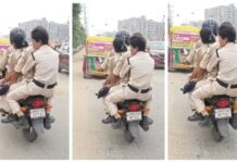 ഒരു ബൈക്കിൽ നാലു പോലീസുകാരുടെ സുഖ യാത്ര; ഹെൽമെറ്റും ഇല്ല: സമൂഹ മാധ്യമങ്ങളിൽ വൈറലാകുന്ന വീഡിയോ ദൃശ്യങ്ങളും വിശദാംശങ്ങളും വായിക്കാം